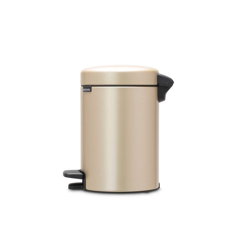 Brabantia Bathroom Pedal Bin, 3 Litre, Metallic Gold