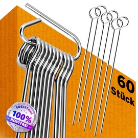4happy Set of 60 roulade needles, stainless steel, length 10 cm, roulade skewers with round handle and sharp tip, practical replacement for roulade clips