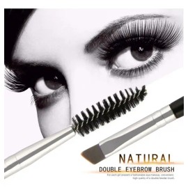 Brocha Doble Para Ceja Cepillo Pestañas 2 Cabezas Maquillaje                                                                                          