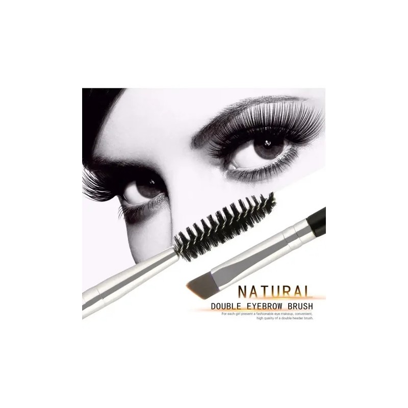 Brocha Doble Para Ceja Cepillo Pestañas 2 Cabezas Maquillaje