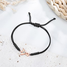 JENDEAR SHINE Guardian Angel Bracelet for Women, Hand Braided Rope Angel Pendant Bracelet, Birthday Friendship Gifts for Women Sisters Friends