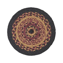 VHC Brands Heritage Farms Table Mat- Pot Holder- Woven Jute Trivet, 8" Round