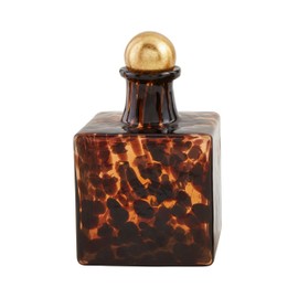 Mud Pie Square Tortoise Decanter, 6.25" 4.5"
