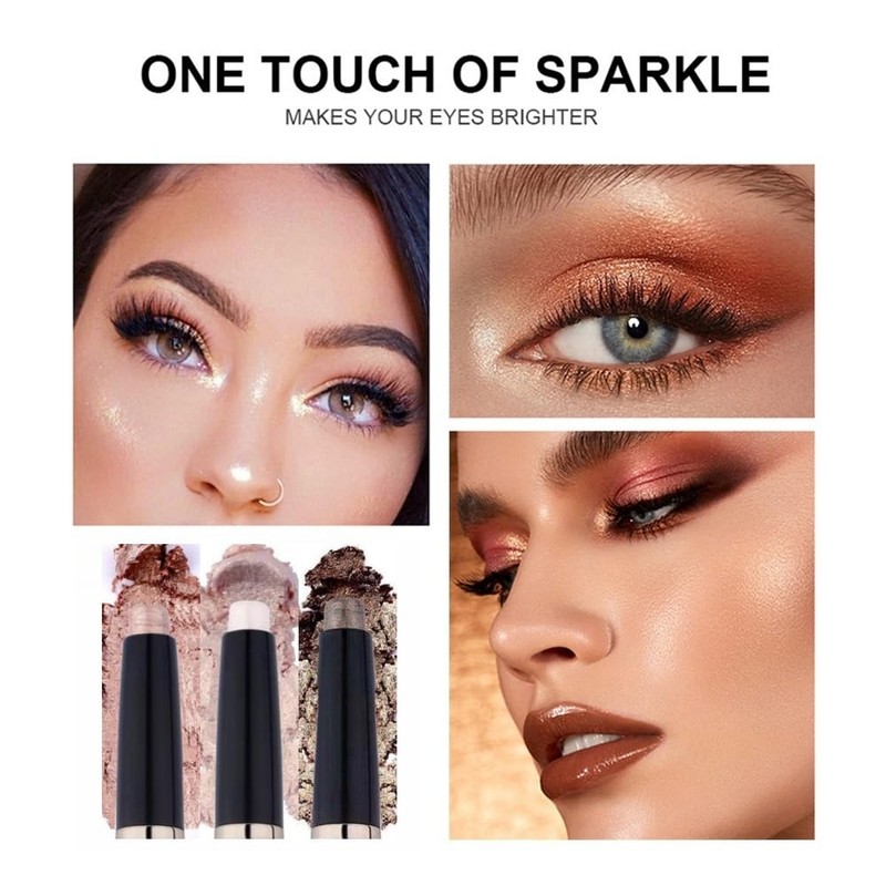Qeetvia Silver Gray Eyeshadow Stick Makeup, Long-Lasting Waterproof Eye Shadow