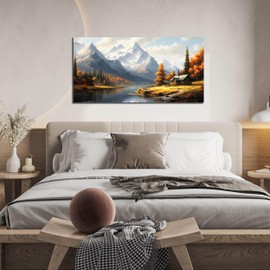 SIXTTART Natural Landscape Canvas Art Wall Decor for Living Room - Farmhouse Wall Art - Vintage Wall Decor for Office Bedroom Artwork Size 20" x 40"