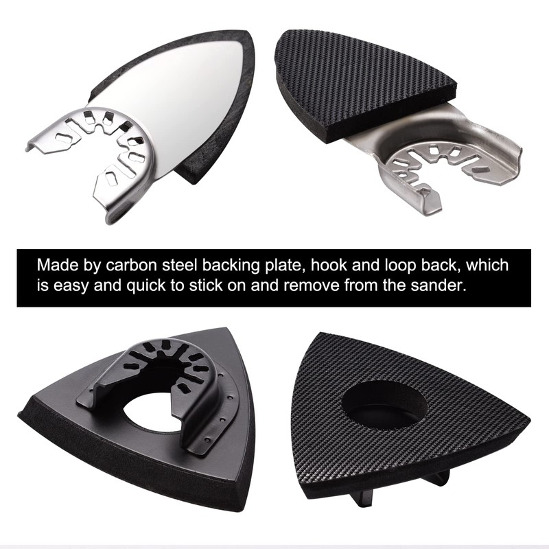 104Pcs Oscillating Tool Detail Sanding Pads Kit 2Pcs Triangle Sanding