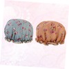 WOONEKY 2pcs Women's Waterproof Bathing Cap Soft Elastic Headwear Shower