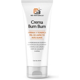Crema Bum Bum M3 Naturals, con Cupuaçu, Crema reafirmante corporal, aroma limón y vainilla, Para el cuidado de la piel, 237 ml