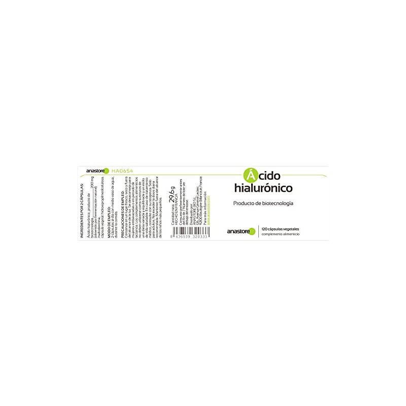 Biotechnological hyaluronic acid * 100 mg / 120 vegetable capsules