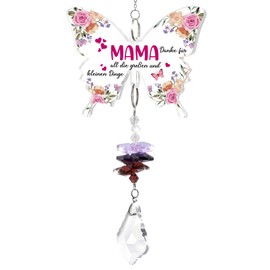 Funnli Gifts for Mum, Sun Catcher, Birthday Gift for Mum, Butterfly Suncatcher Crystal Mother's Day Gifts, Gift Mother Wife for Easter, Mother's Day, Birthday, Christmas