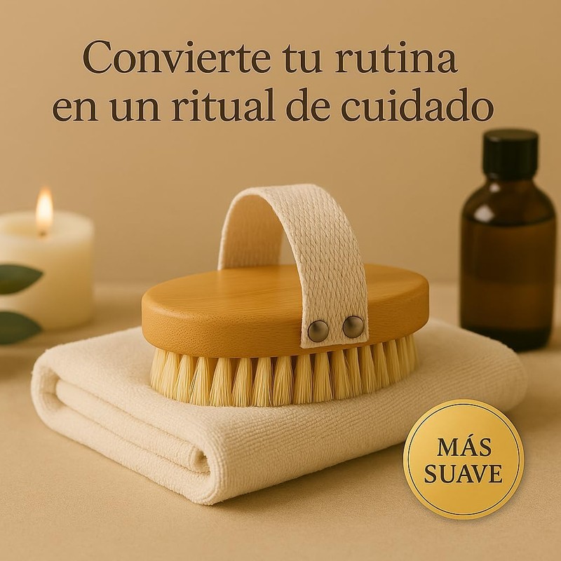 Cepillo corporal exfoliante natural – Mango de bambú y cerdas