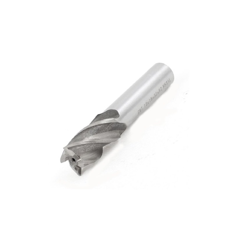 sourcingmap 18mmx16mmx92mm 4 Flutes HSS-AL End Mill Milling Cutter Tool