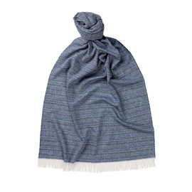 Glen Isla 100% Cashmere Summer Lightweight Scarf/Shawl - Denim Blue | Made In Scotland