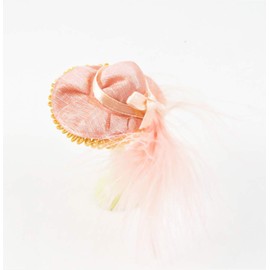 Melody Jane Dollhouse Pink Hat with Feather & Bow Hatter Shop Women's Accessories
