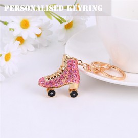 Fychuo Rhinestone Skates Keyring, Keyrings for Women Small Gifts Key Ring Car Key Chain Cute Keychain Ice Skating Bag Charm, Birthday Gifts for Girls Her Presents Sister