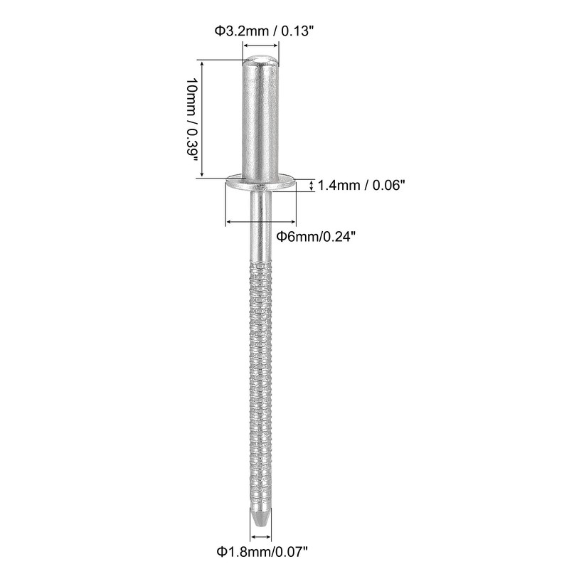 sourcing map Blind Rivets, 304 Stainless Steel Pull Rivets Core