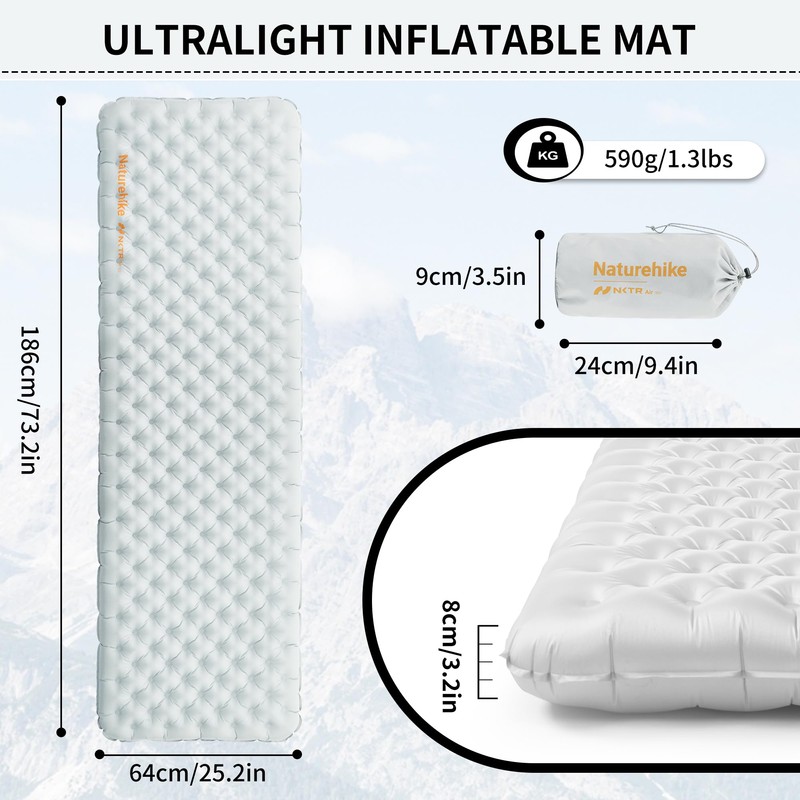 Naturehike Camping Sleeping Mat Ultralight Inflatable Air Mattress Waterproof Durable