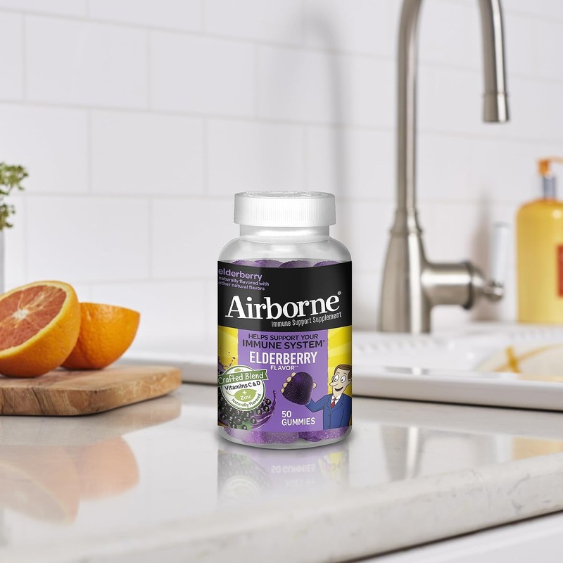 Airborne Elderberry + Zinc & Vitamin C Gummies For Adults,