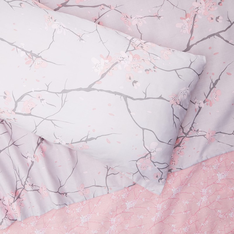 Dreamscene Spring Blossom Duvet Cover with Pillowcase Reversible Floral Bedding