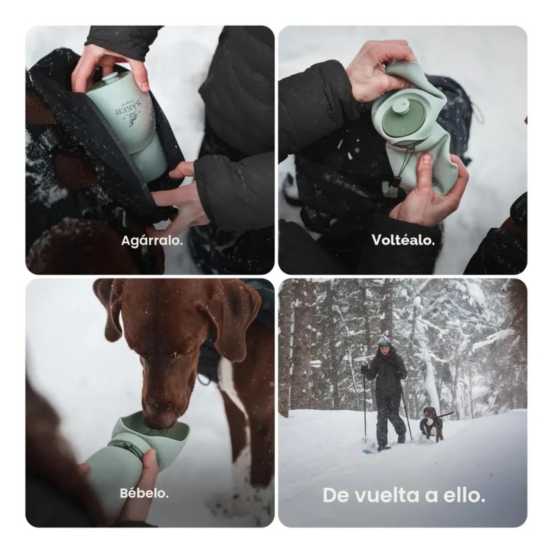 Botella Agua Perro Plegable 550ml Cuenco Portátil