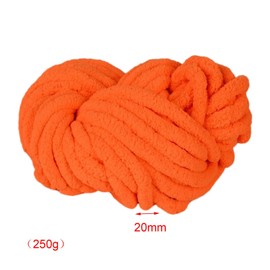 Vaveren Chunky Chenille Yarn Super Bulky Yarn Plush Yarn Thick Yarn Acrylic for DIY Crafts Crocheting Hand Knitting Hat Blanket, Orange