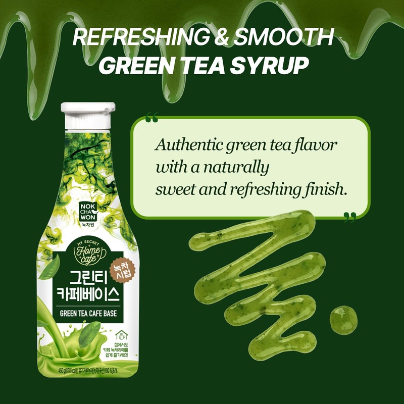 [Nokchawon] Matcha Syrup Flavors, Green Tea Syrup for Drinks, Matcha