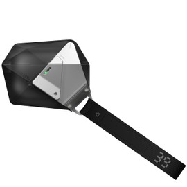 Aulumu A39 Cover per AirPods Pro 3 (2025) Custodia Geometrica con Serratura e Cordino, Case Protettiva con Fibbia in Nylon, Armatura in Lega, Protezione Totale Contro le Cadute, Grigio Trasparente