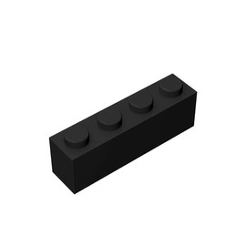 TTEHGB TOY Classic Building Brick 1x4, 100 Piece Bulk Brick Block, Black 1x4 Bricks, Compatible with Parts and Pieces 3010(Colour: Black)
