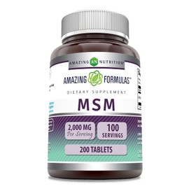 AMAZING NUTRITION - MSM 2000 mg suplemento dietario 200 tabletas