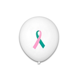 Pink & Teal Awareness Ribbon Balloons (50 Balloons)