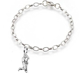 pp-sp10 bowls Player fine lead free English Pewter charm on a belcher link chain anklet bracelet