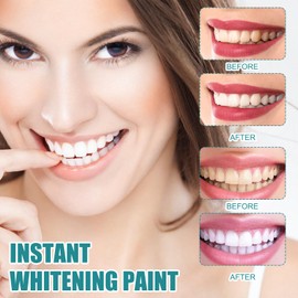 2 Bottles of White Tooth Paint, Teeth Whitening Paint, Mild Formula, Quick Effect, Easy and Convenient Use, Fresh Breath with Continuous Use (15 ml)