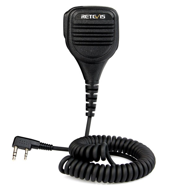 Retevis Walkie Talkies Mic 2 Pin 3.5mm Audio Jack Shoulder Speaker Microphone for Baofeng BF-888S UV-5R Retevis RT22 RT21 RT-5R 2 Way Radios (1 Pack)