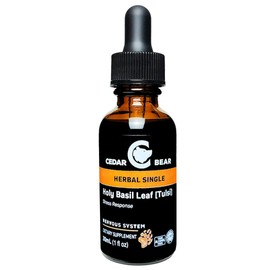 Cedar Bear - Holy Basil Leaf a Liquid Herbal Supplement That is a Stress Reducing Adaptogen & Health Balancer (1 fl oz)