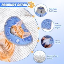 Cat Collar, Recovery Collar, Soft Cat Protective Collar for After Surgery and Injuries, Foldable Soft Protective Collar, Cat Collar, for Cats, Small Dogs (Blue, S)