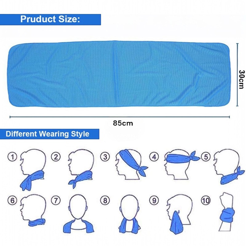 topolenashop 2 Stück Kühlendes Handtuch aus Mikrofaser, 30 x 85