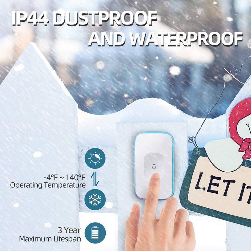 Wireless Doorbell 1200 Feet Plug in Door Bells Wireless Cordless