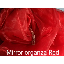Unbranded Mirror Organza Red 59", by the yard. Shinny sheer organza. Swatches available.
