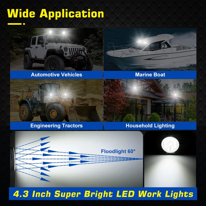 WFPOWER Boat Light 2 Pack, LED Marine Spotlights Waterproof, Deck