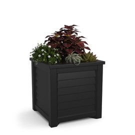 Mayne Lakeland 20-Inch Square Planter – Self-Watering, Weather-Resistant Planter for Flowers – Durable Outdoor Design for Patio, Porch, or Entryway