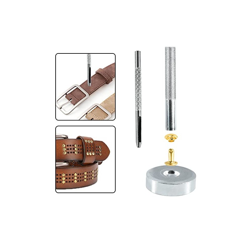 400Sets Rivets for Leather, 6mm Double Round Cap Rivets, Leather