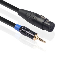 RIKYJIC 3.5mm TRS Male to 5 Pin XLR Female Dual Shielded Audio Cable 0.3 Meter for Camera & Mixer