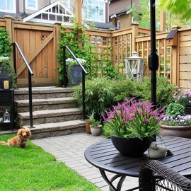 CLONG 12 Pcs Artificial Flowers for Outdoor Plants Faux Plastic Plant Fake Flower UV Resistant Plants (Purple)