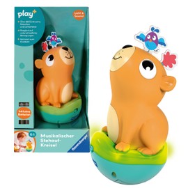 Ravensburger Play+ 4874 Musical Standing Up Spinning Top: Capybara, Roly-Poly, Stand Up Man, Light and Sound, Electronic Toy for Children from 1 Year