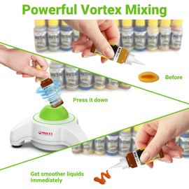 FOUR E'S SCIENTIFIC Mini Vortex Mixer - Lab Vortex Shaker with Extra Silicone Cap & 300 pcs 7/32 in Mixing Balls, 5600 RPM, for Acrylic Miniature Hobby Model Paints, Green