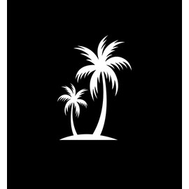 Palm Trees Decal Island Beach Sun | White | Made in USA by Stick This! | Sticker for Car or Truck Windows, Laptop, Water Bottle, Tablets etc. | 4.5" x 6.5" |