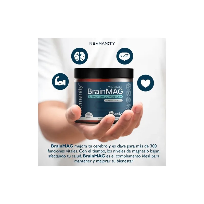 Suplemento en cápsula Newmanity Magnesio de BrainMAG x 667mg
