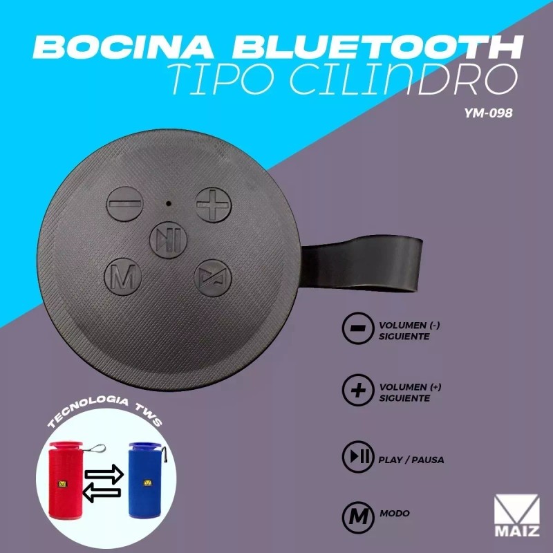 Maíz 5pzs Bocina Bluetooth Fm Usb Sd Tws Luz Led