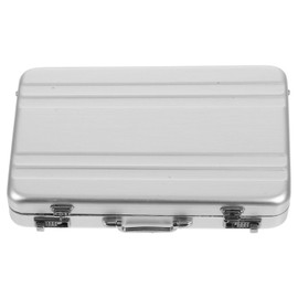 TEHAUX Business Card Holder Box, Mini Credit Card Organizer, Briefcase Shape Cards Storage Box Aluminum Name Card Holder for Men Women