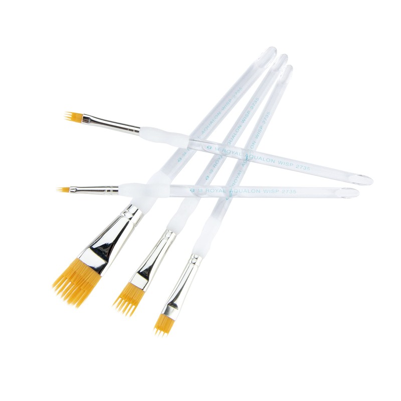 Royal and Langnickel Aqualon Wisp Flat Brush Set (Pack of